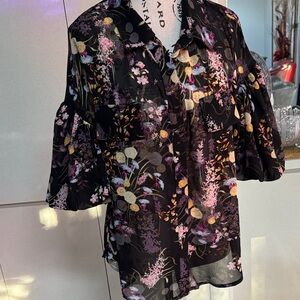 Gracia Black Floral Blouse